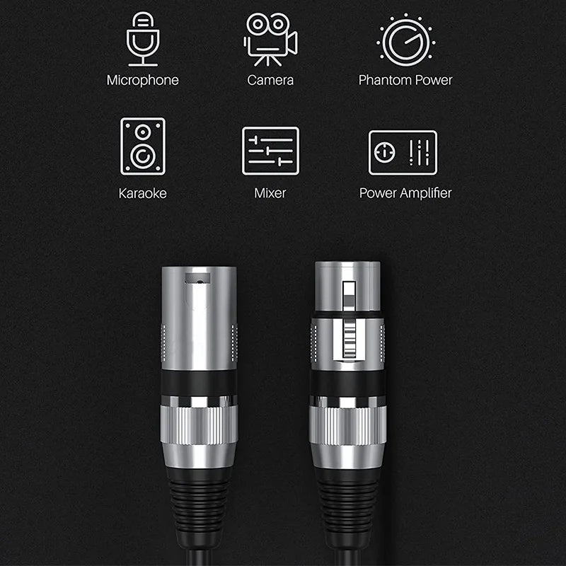 Hridz XLR Cable Male to Female – Balanced Microphone Lead for Mics, Mixers & Speakers