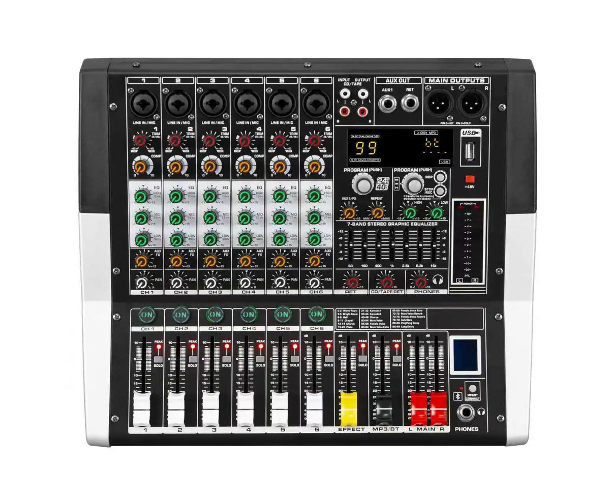 Hridz KG-4 / KG-6 / KG-8 Powered Audio Mixer 600W × 2 with Bluetooth, USB & Built-In Effects