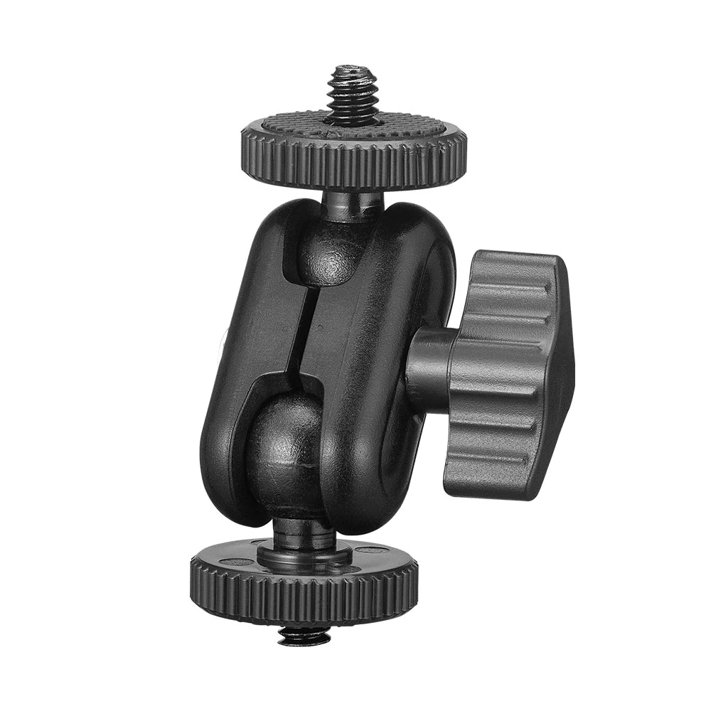 Mini Double Ball Head Magic Arm Mount 360° with 1/4” Screw for GoPro, DSLR, Monitor & Video Light