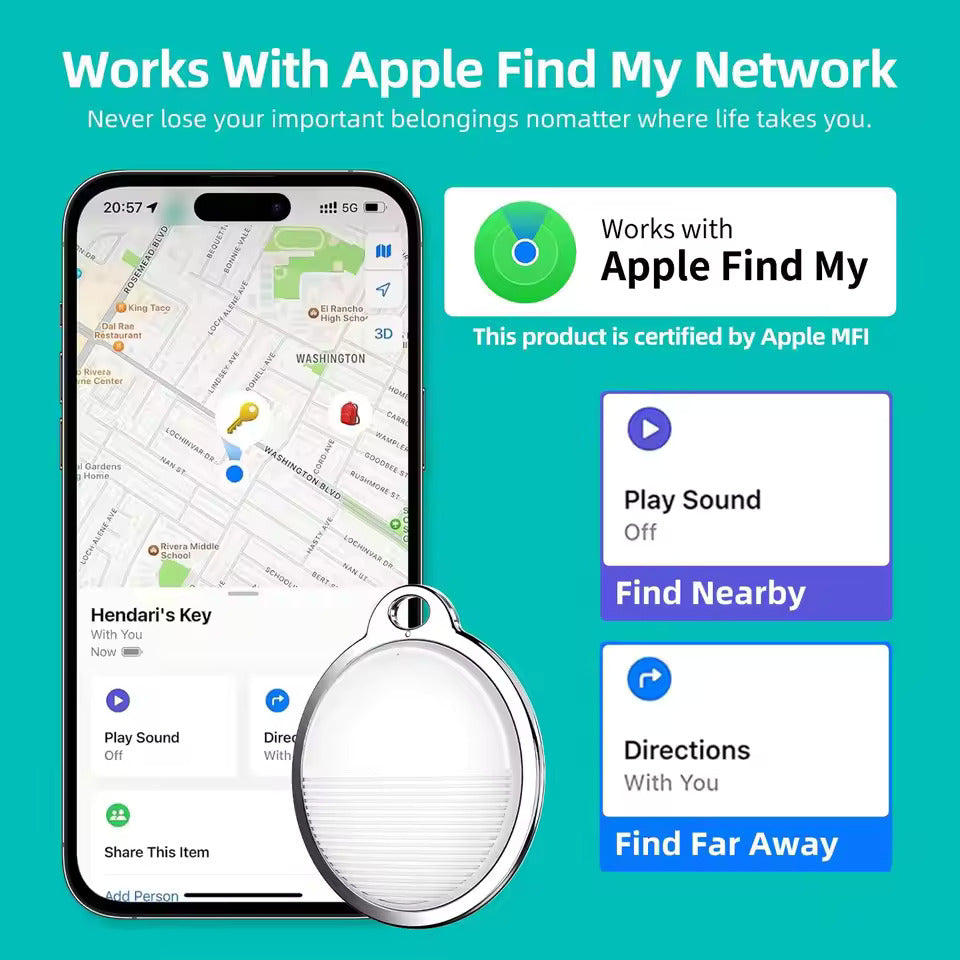 Mini Global GPS Tracker Smart Tag Compatible with iOS Find My App Key Finder Car Pet