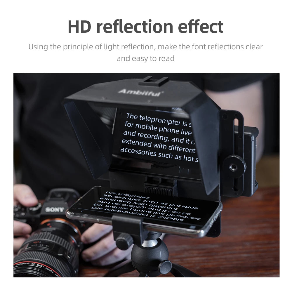 Mini Teleprompter for Mobile & DSLR Camera Recording - Portable Inscriber Artifact Video With Remote Control