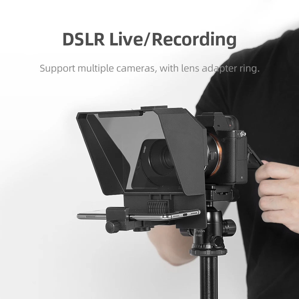 Mini Teleprompter for Mobile & DSLR Camera Recording - Portable Inscriber Artifact Video With Remote Control