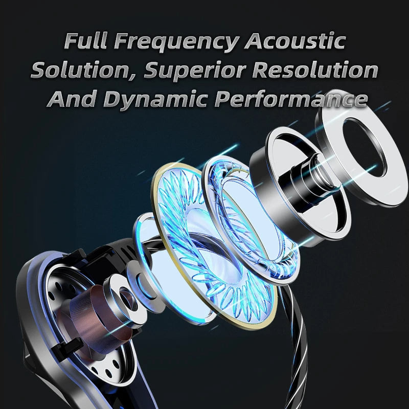 QKZ AK7 Copper Driver Wired IEM Earphones With MIC HiFi Bass Stereo Super Clear Gaming Headset