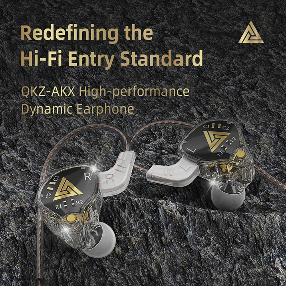QKZ AKX DMX HIFI Heavy Bass In-Ear Earphones With Mic IEM Level 3.5mm Headphone