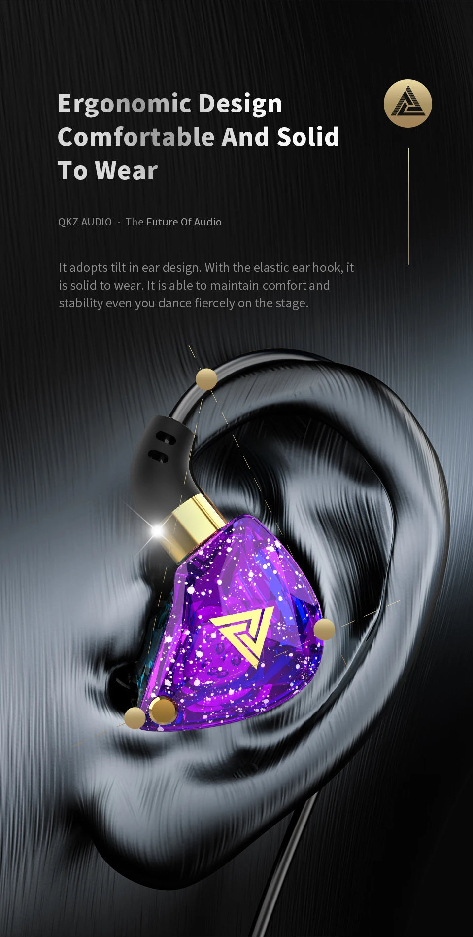 QKZ SK8 Wired IEM Headset With MIC HIFI Dynamic Stereo Heavy Bass 3.5MM AUX In Ear Monitor Earphone