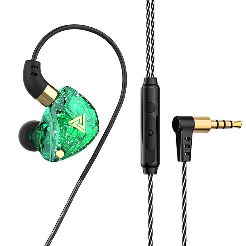 QKZ SK8 Wired IEM Headset With MIC HIFI Dynamic Stereo Heavy Bass 3.5MM AUX In Ear Monitor Earphone