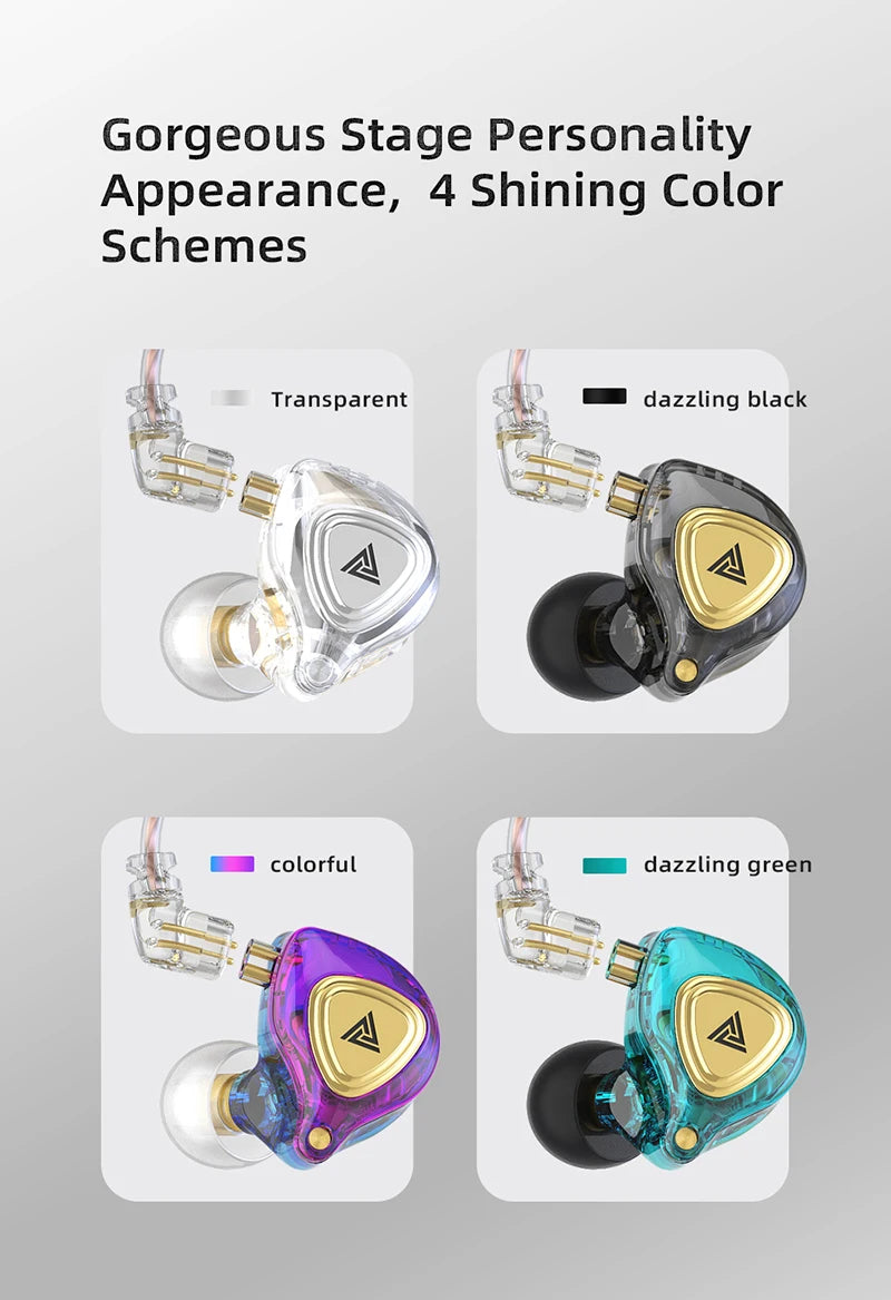 QKZ ZX3 No-Mic Dynamic Earphone In-Ear Monitor HiFi Heavy Bass Wired Headphones IEM