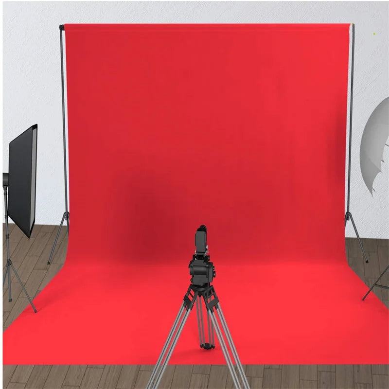 Red 2Mx3M Hridz Muslin Backdrops for Photography Cloth Screen Photo Background Color Chromakey for Studio Video Wedding Ceremony Home Decoration