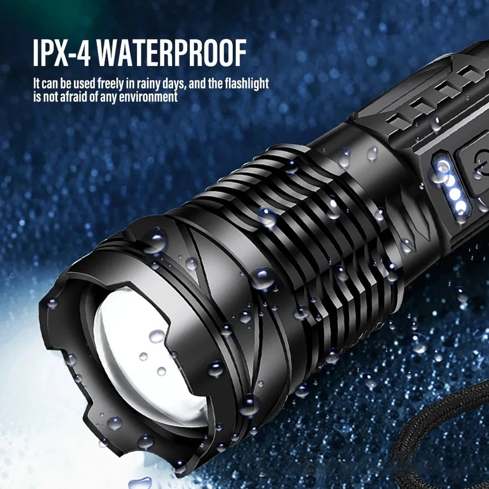 Ultra Bright Torch Powerful GT10 High beam LED Rechargable Flashlight Waterproof Camping Fishing