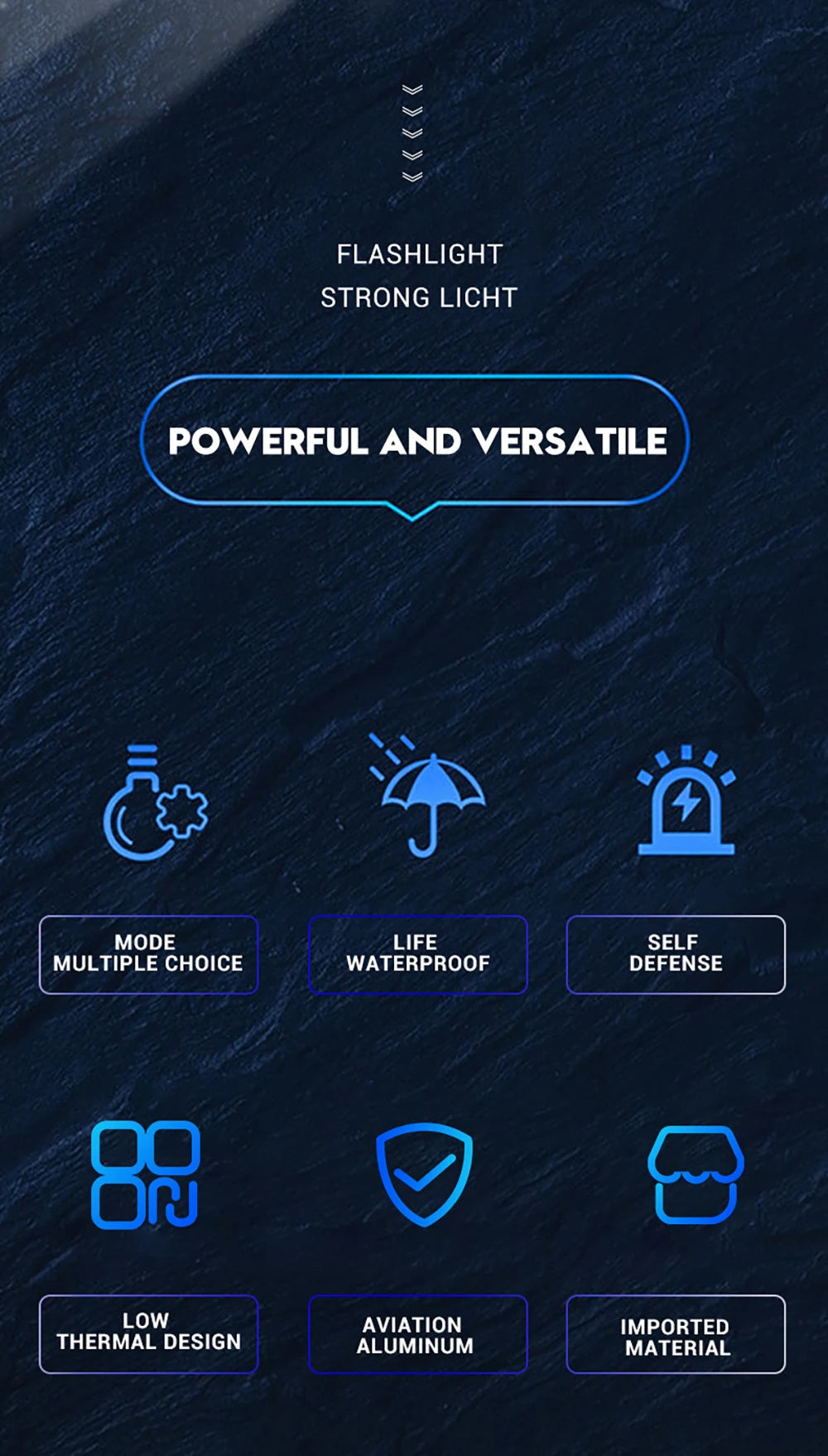 Ultra Bright Torch Powerful GT10 High beam LED Rechargable Flashlight Waterproof Camping Fishing