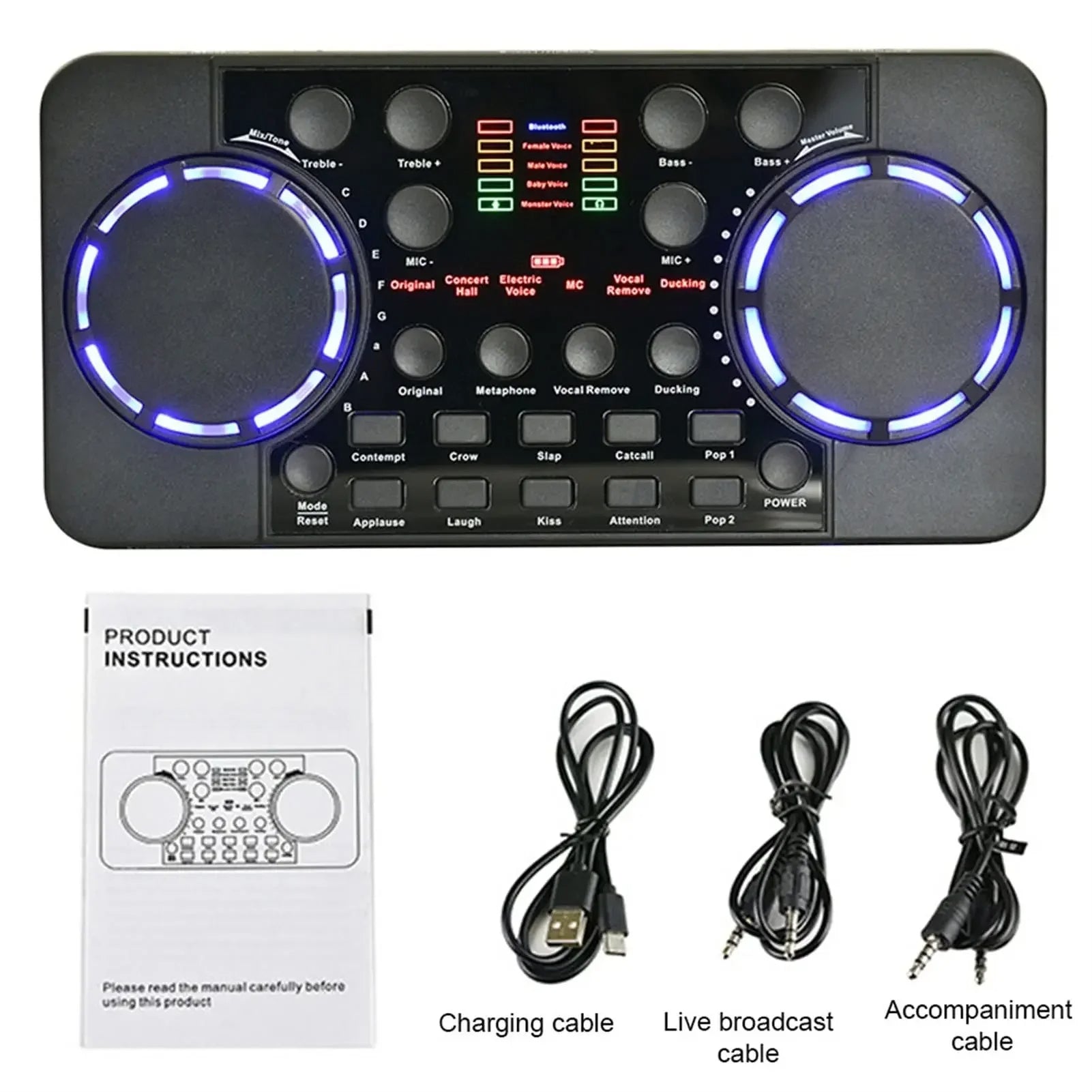 V300 Pro Portable Live Sound Card & Audio Mixer – Bluetooth, Noise Reduction & USB Recording