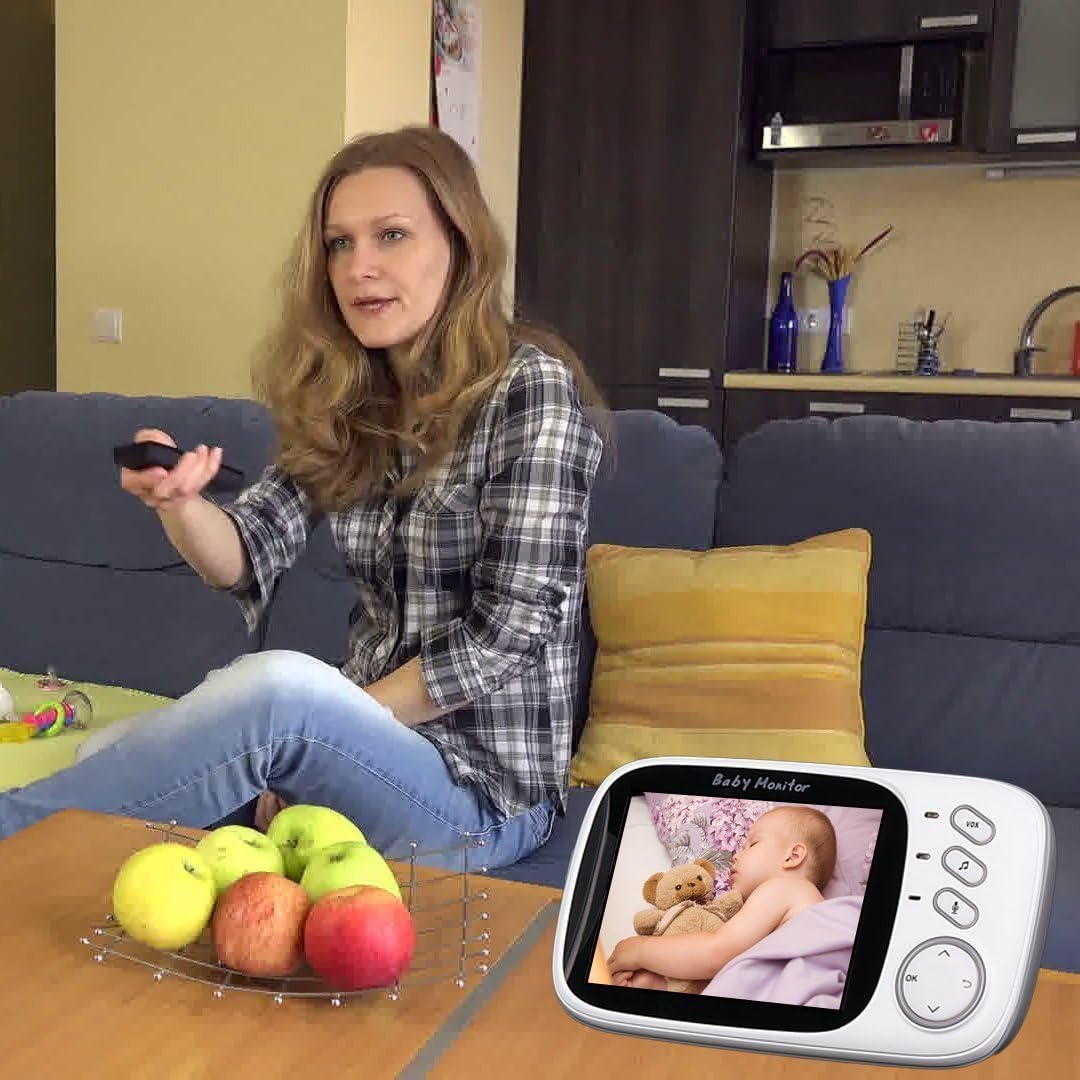 Video Baby Monitor camera with 3.2" LCD Wireless No app needed Audio Monitor with Camera Baby Alarm