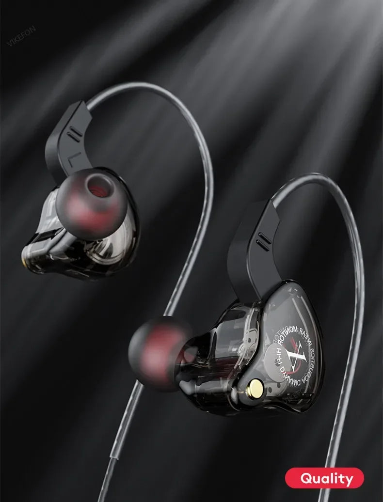 X2 Dynamic Wired In-Ear Earphones No Mic HIFI Heavy Bass Earbuds Gaming Headphones