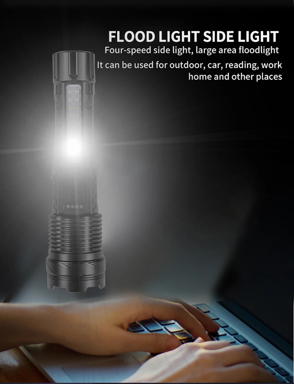 XHP50 Super Bright LED Flashlight – 2300 Lumens, USB Rechargeable, Waterproof, 7 Modes for Camping & Outdoor Adventures