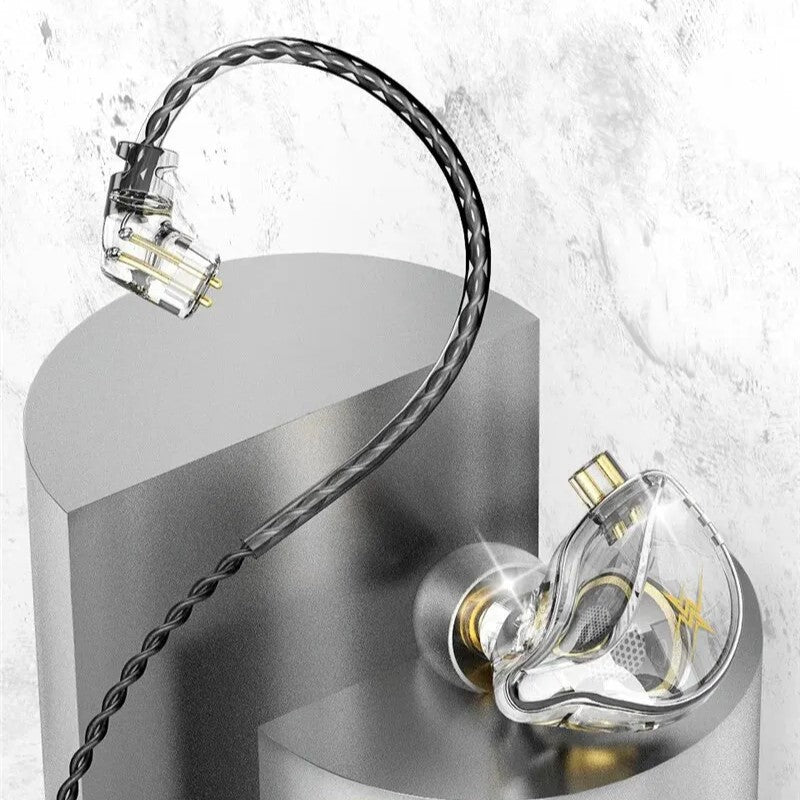 ZXT In-Ear Wired Double Earphones Clear No-Mic Dynamic DJ Monitor IEM Earbuds HIFI Music Sport Headphone