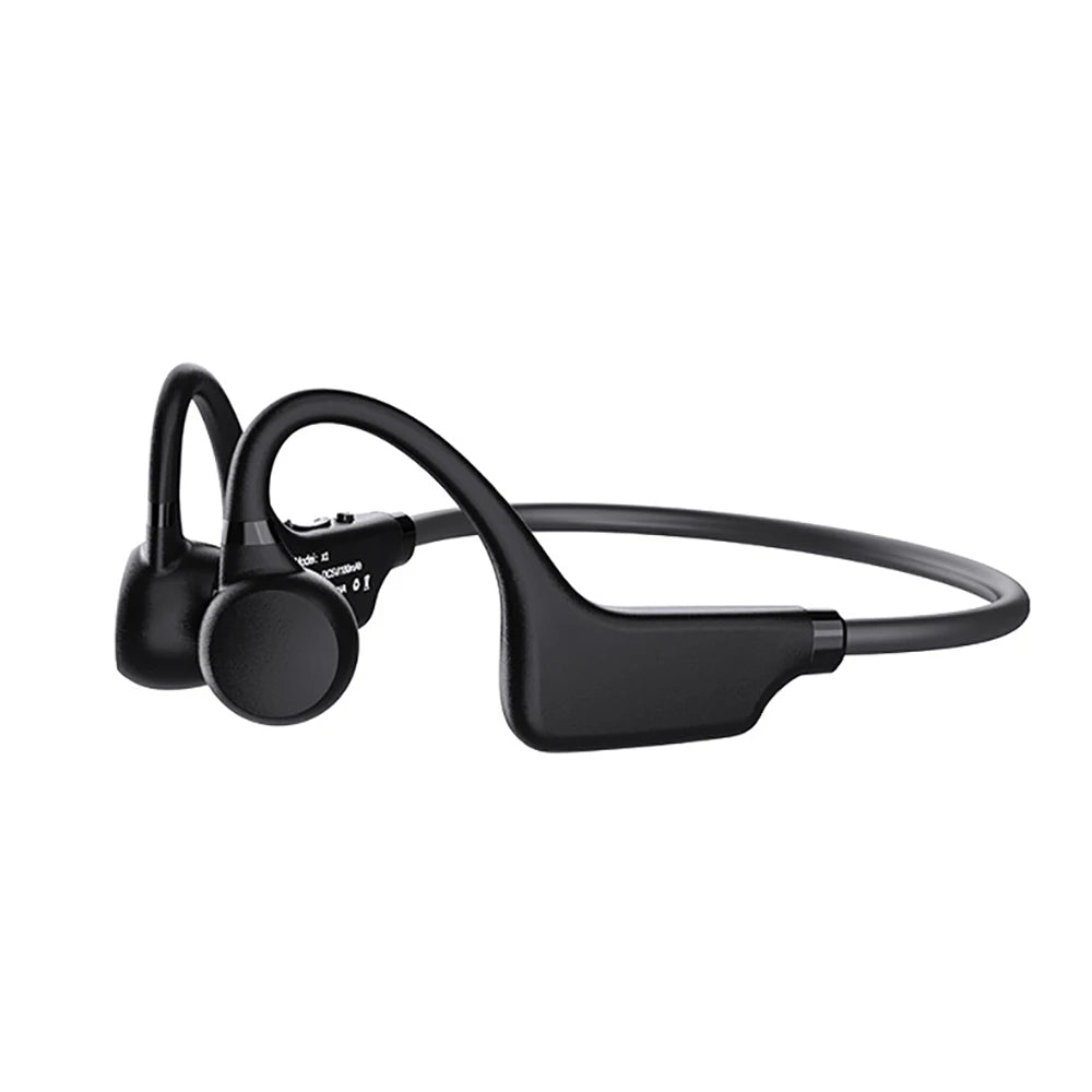 Hridz Bluetooth 6.0 open-ear air conduction earphones in black, front view