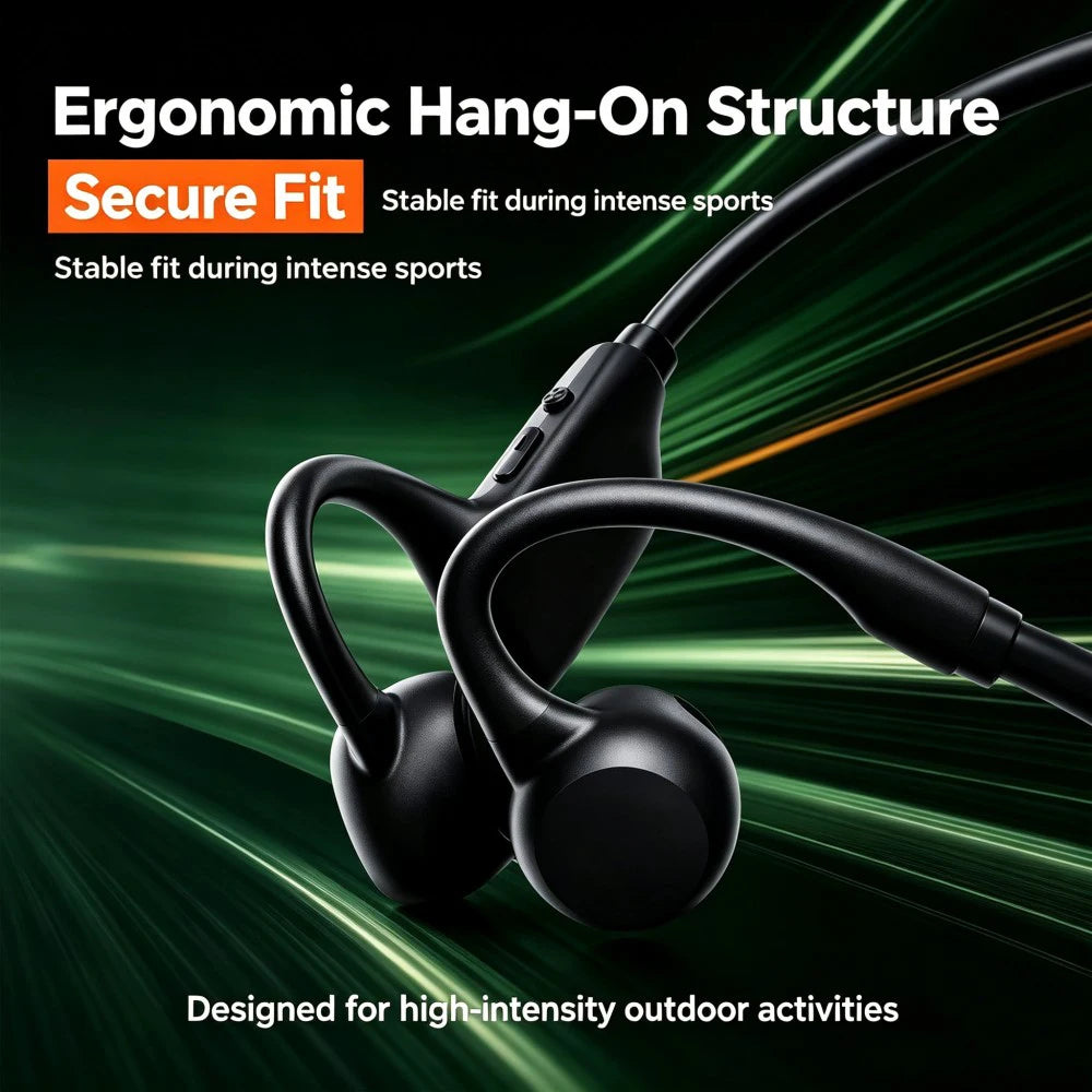 Hridz open-ear earphones ergonomic hang-on structure for secure fit