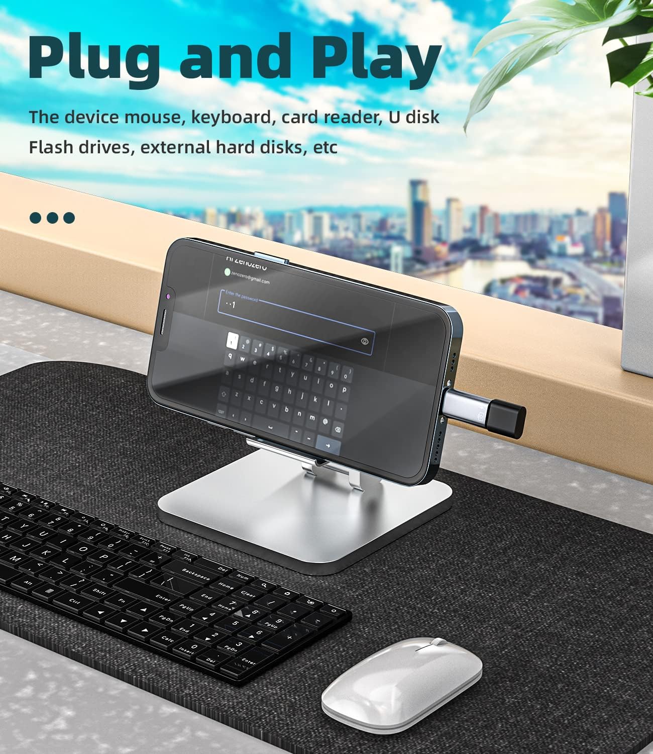 2Pcs OTG Adapter for iPhone Apple iOS Male to USB Female Audio DAC Headphone