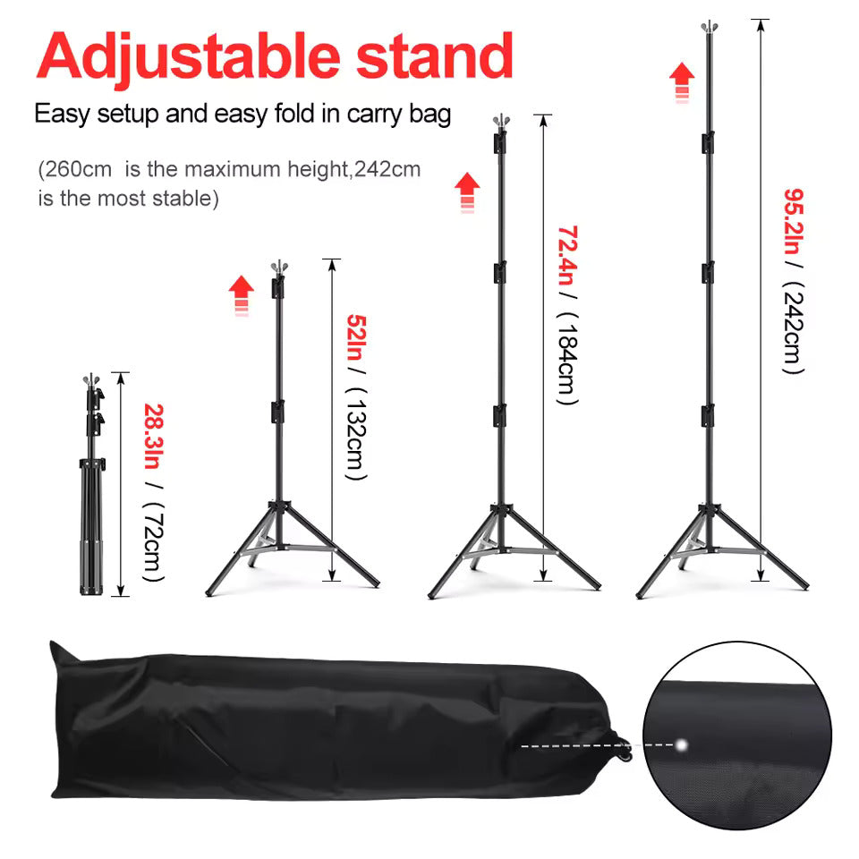 2.6m*3m Photography Backdrop Support System for Quality Photoshoot Background Video Studio