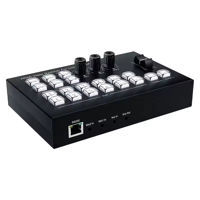 Hridz 4-in-2 HDMI Video Switcher 1080P@60Hz | Live Streaming Mixer Station with PIP, OBS Support & Type-C Capture Port