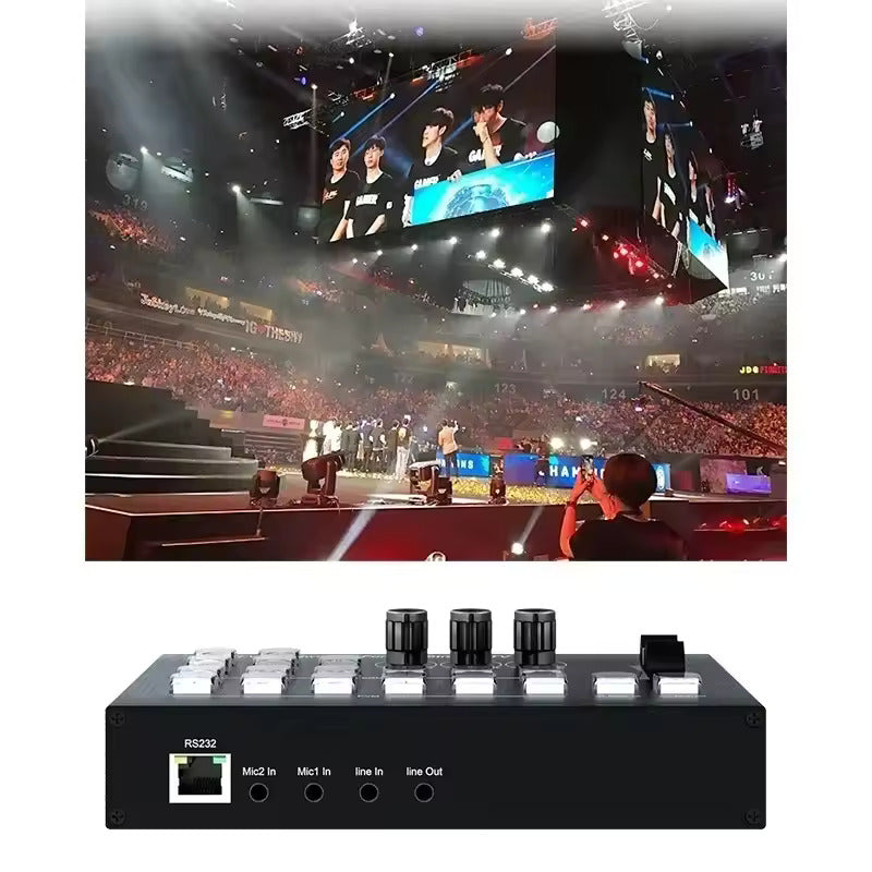 Hridz 4-in-2 HDMI Video Switcher 1080P@60Hz | Live Streaming Mixer Station with PIP, OBS Support & Type-C Capture Port