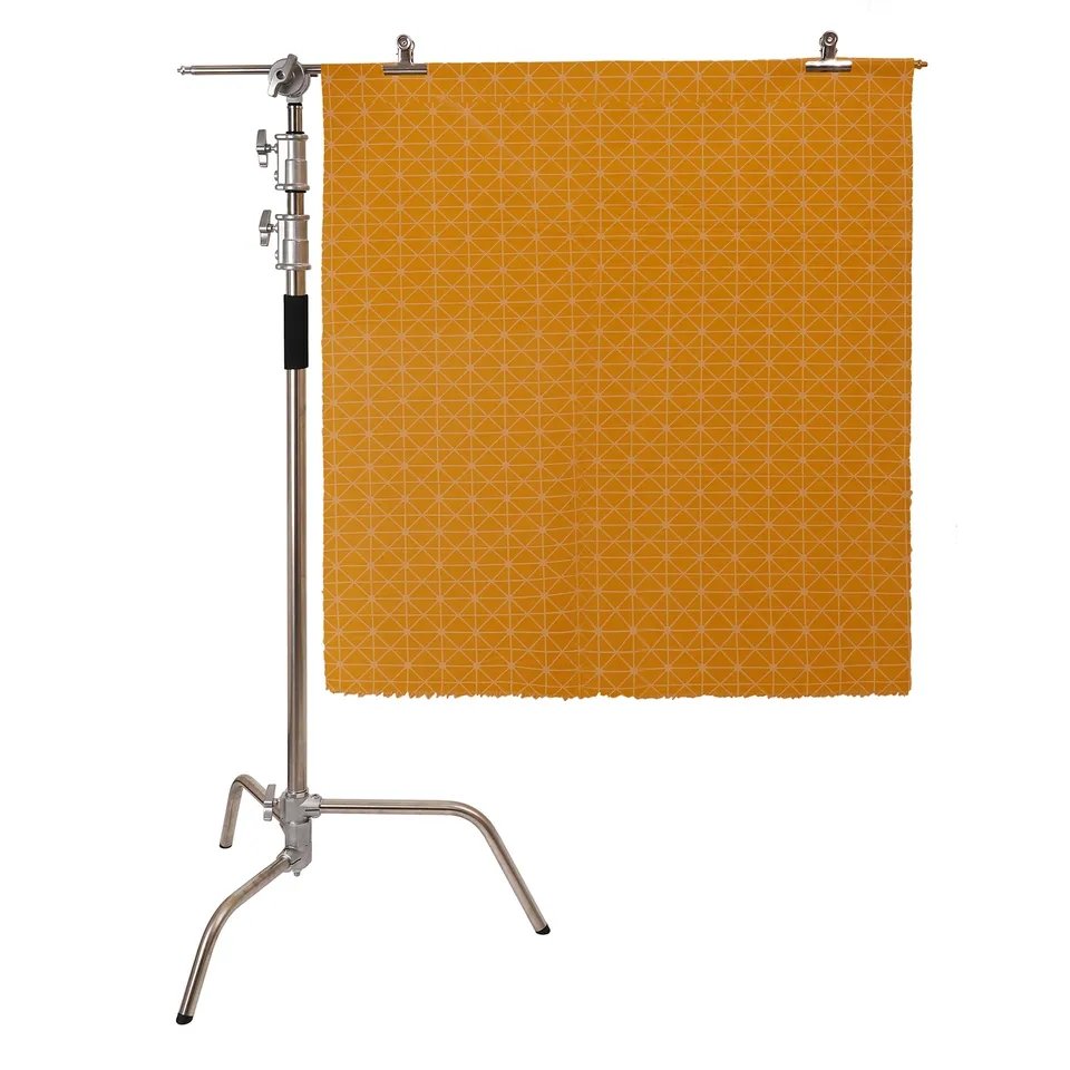 HRIDZ 150-330cm Heavy Duty C-Stand with 128cm Boom Arm 2 Grip Heads Set