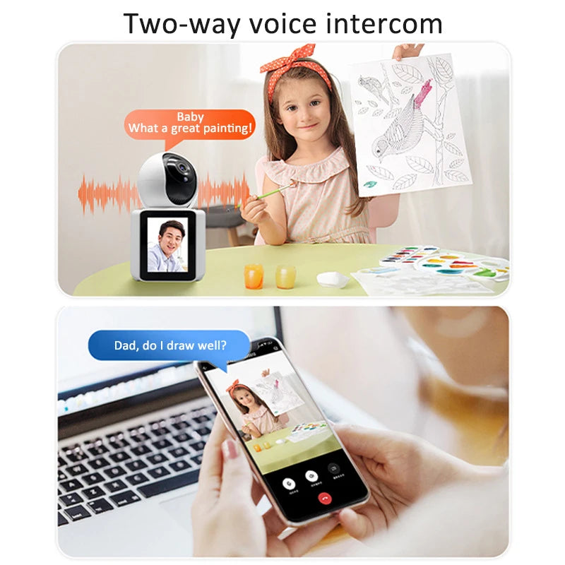 WiFi Camera Visual Screen Dual-Way intercom Desktop Rotate Surveillance Cameras IP Camera
