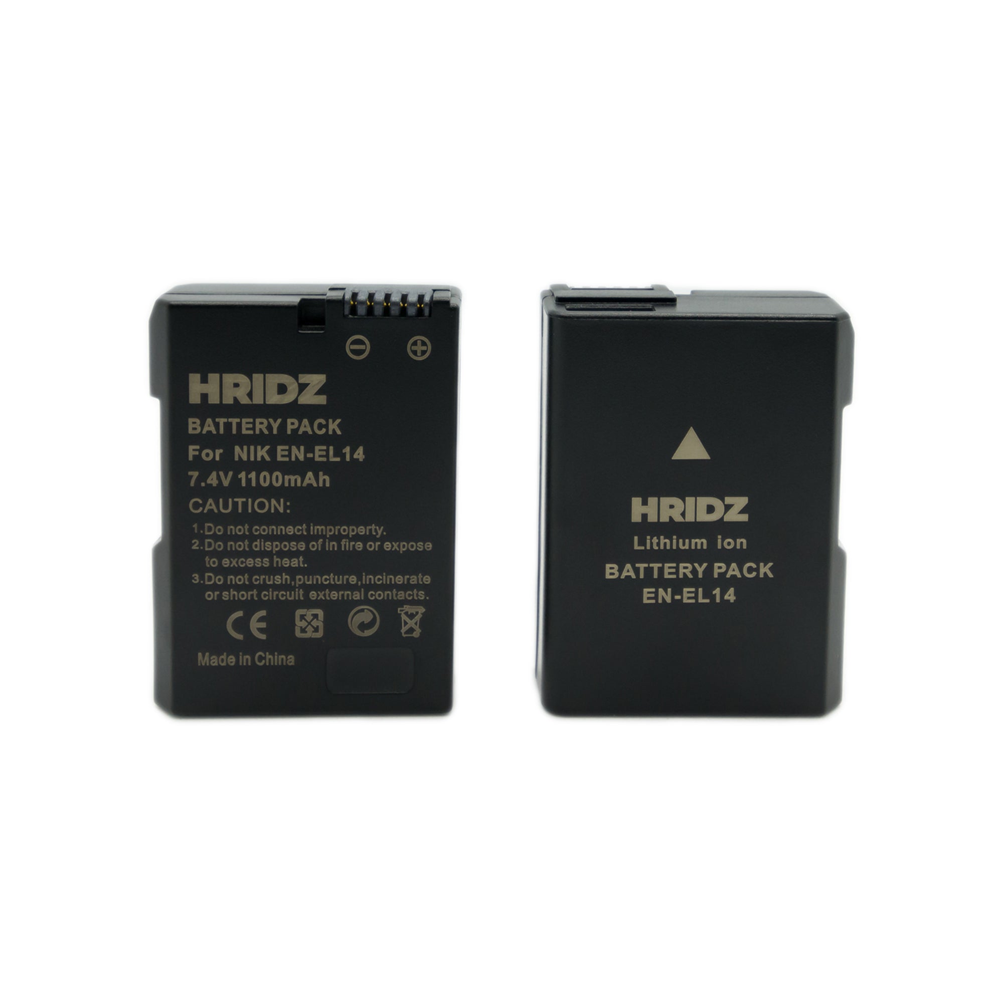 1pcs Hridz EN-EL14 Battery For Nikon D-Series, Coolpix and P-Series Cameras