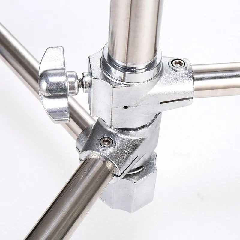 3.3m Stainless Steel Heavy Duty C-Stand Century Stand with 1.28m Boom Arm 2 Grip Heads Set