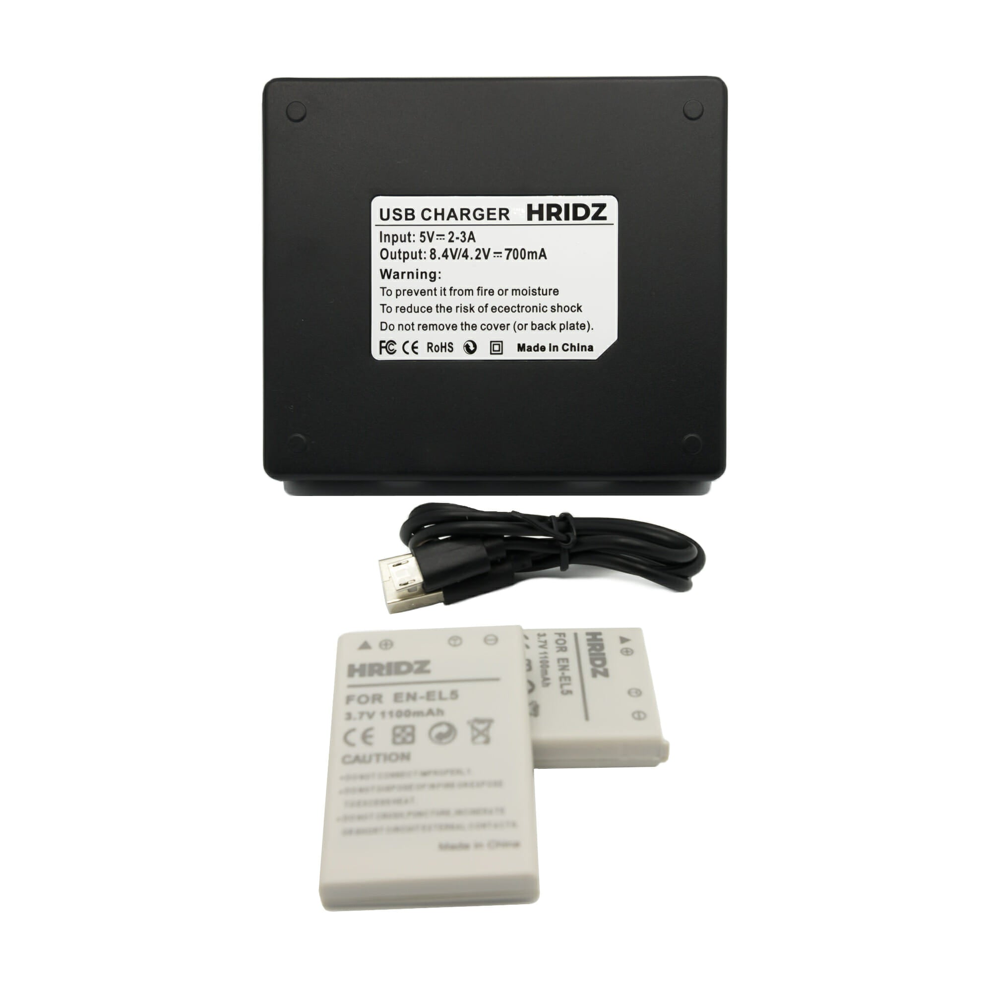 HRIDZ EN-EL5 2*Batterries & Dual Charger For Nikon Coolpix Battery 3700 4200 5200 5900 7900 E3700 P5000