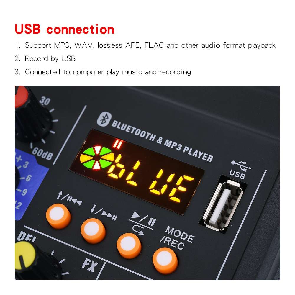 HRIDZ G04 Audio Sound Mixer with UHF Wireless Microphone for DJ Karaoke PC Record