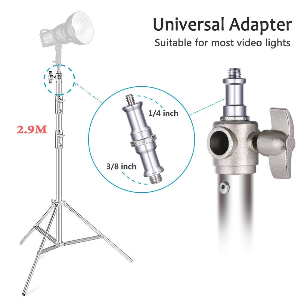 Hridz 280cm Stainless Steel Stand Heavy Duty for Light Softbox Strobe Umbrella Construction