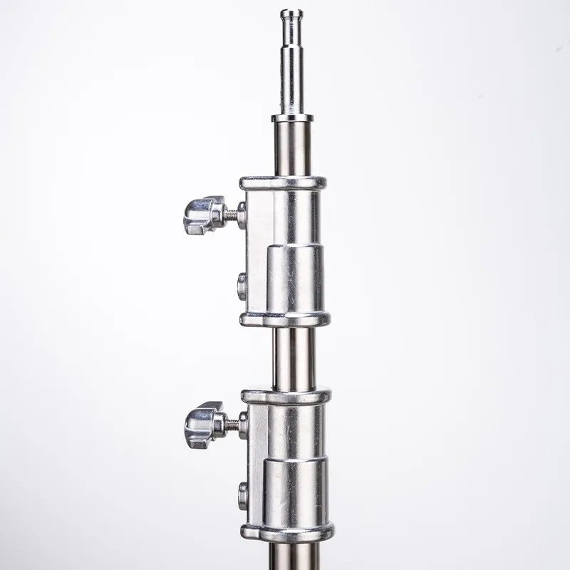 Hridz 3.3m Stainless Steel Heavy Duty C-Stand Century Stand with 1.28m Boom Arm 2 Grip Heads Set