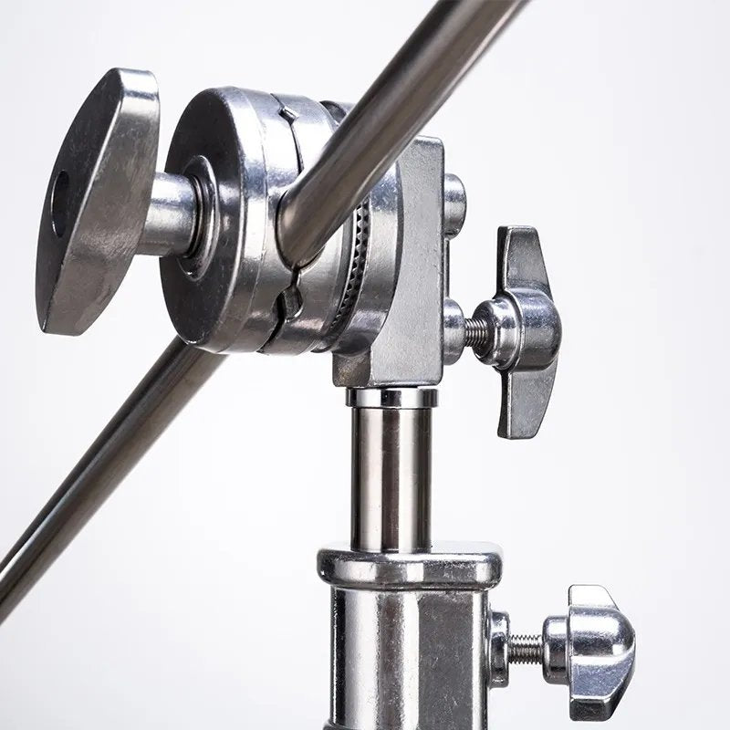 Hridz 3.3m Stainless Steel Heavy Duty C-Stand Century Stand with 1.28m Boom Arm 2 Grip Heads Set