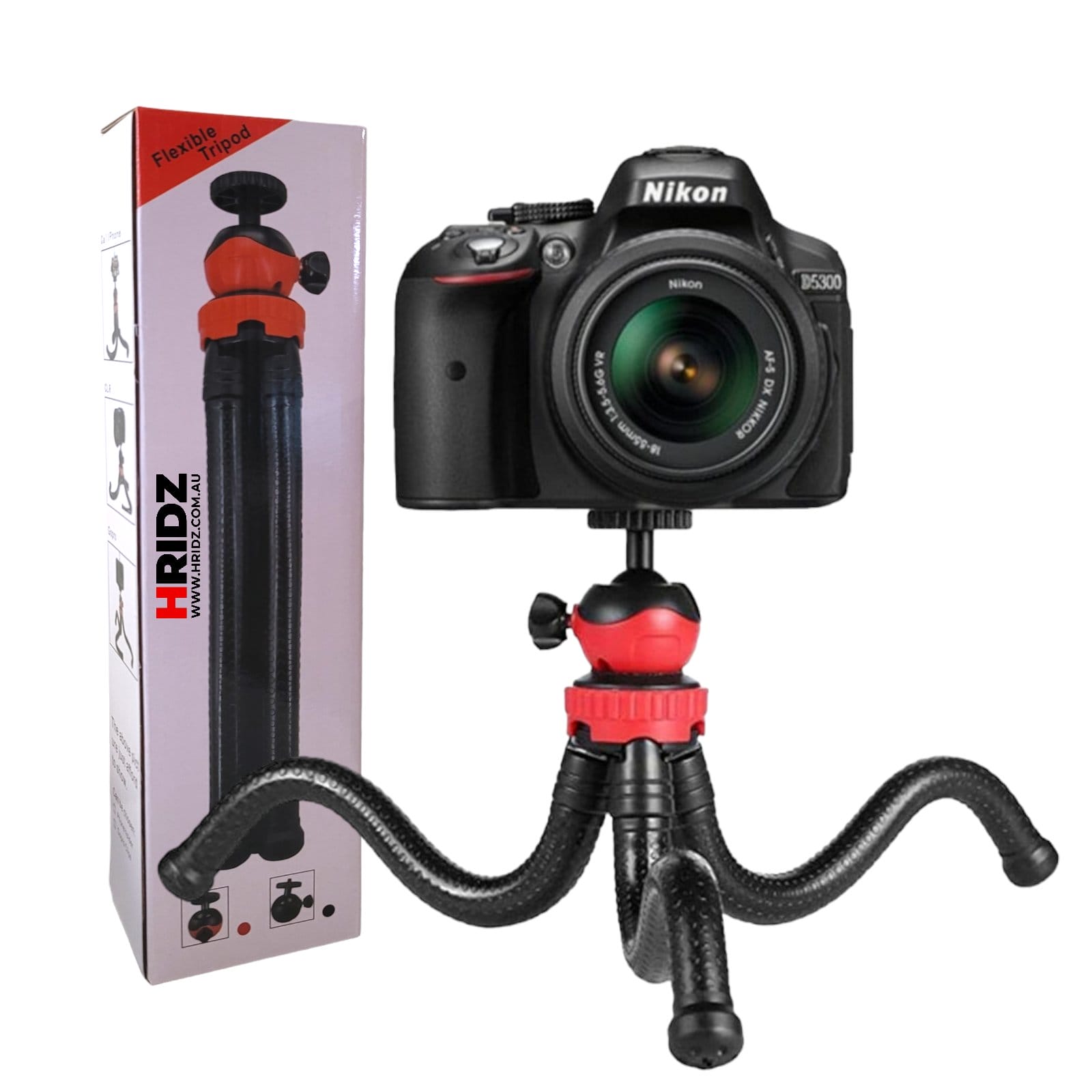 Hridz 360 Degree Flexible Octopus Portable Tripod Heavy Duty Ball Head Stand for GoPro DSLR Camera