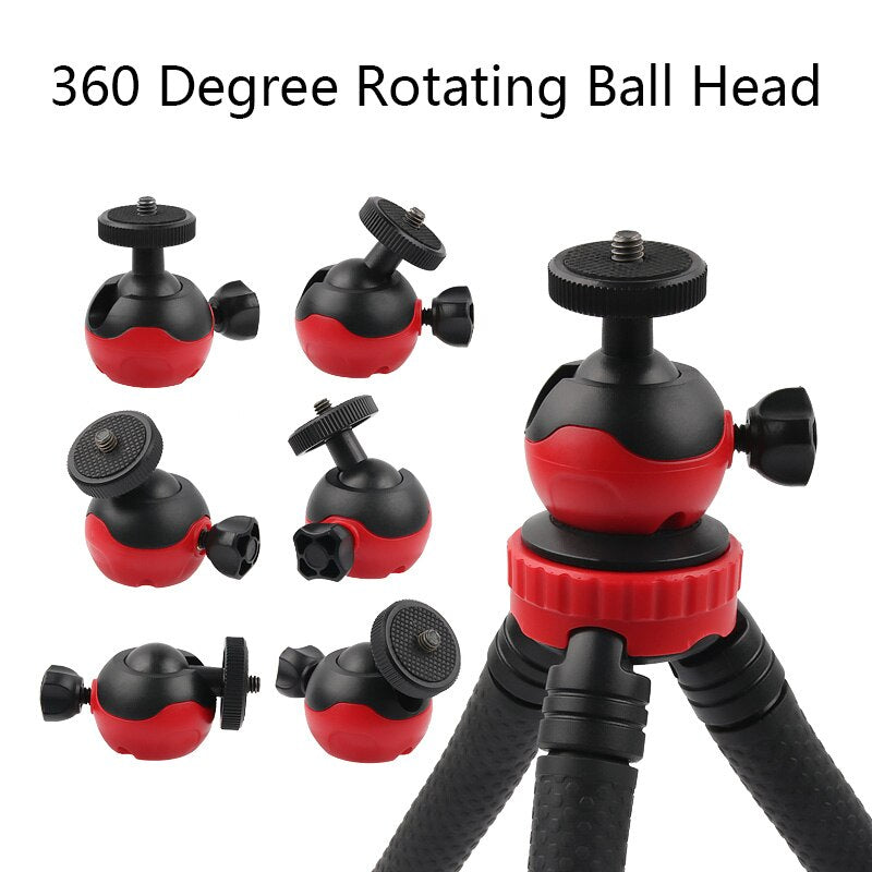 Hridz 360 Degree Flexible Octopus Portable Tripod Heavy Duty Ball Head Stand for GoPro DSLR Camera