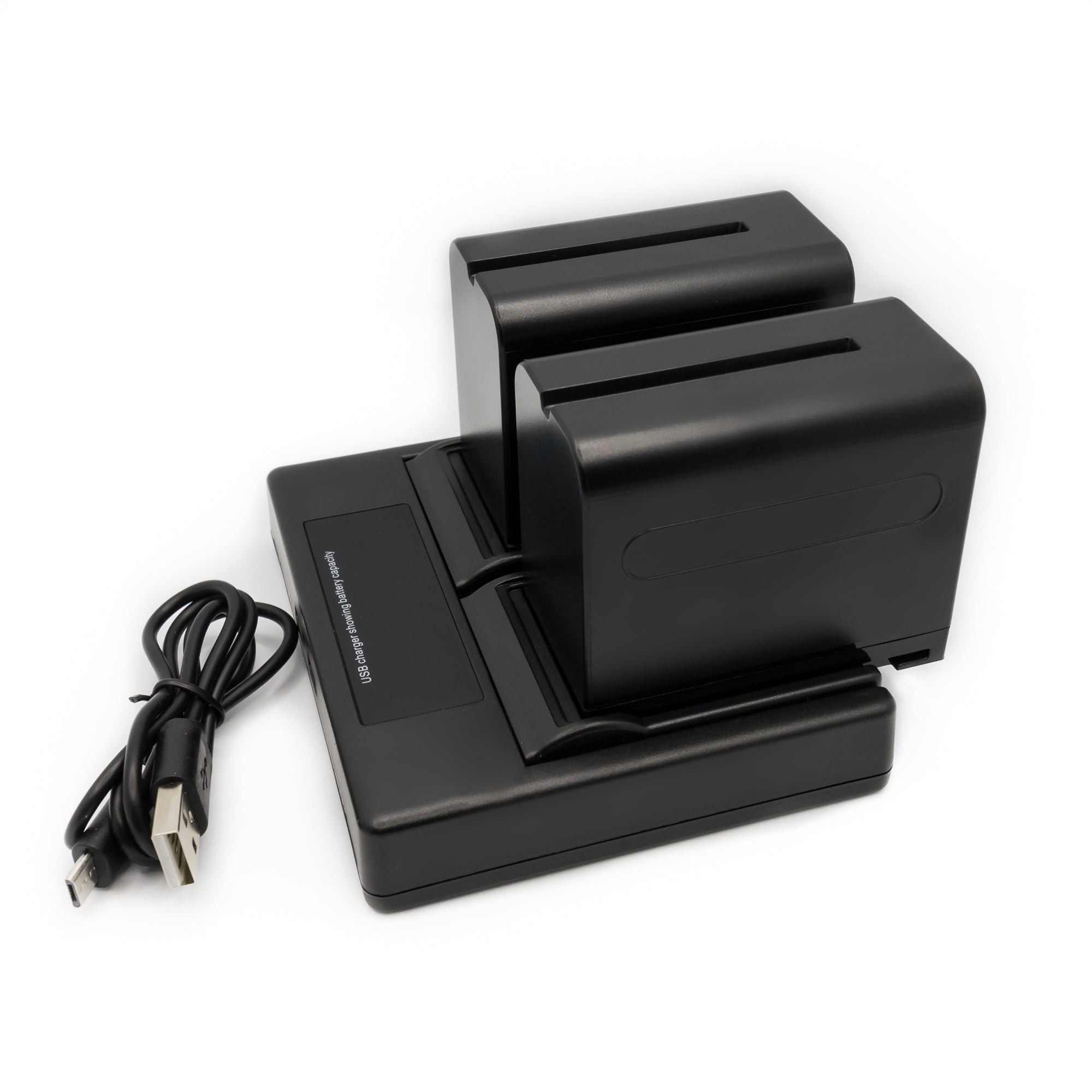 Hridz 6600mAh 2*Batteries 1* Dual Charger set for Sony NPF Video Monitor Camcorder Video Light