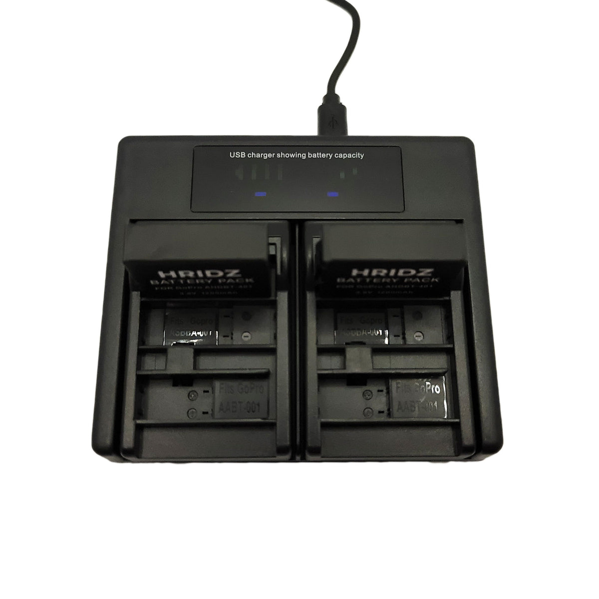 Hridz AHDBT-401 Battery Charger for GoPro HERO4 Black & Silver