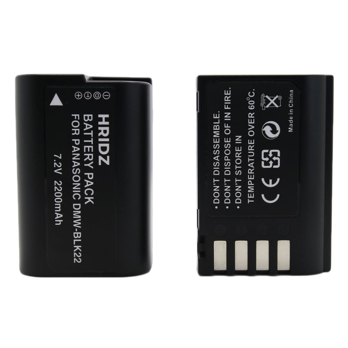 Hridz BLK22 Replacement Battery for Panasonic Lumix S5/GH5/G9/GH5s/GH6