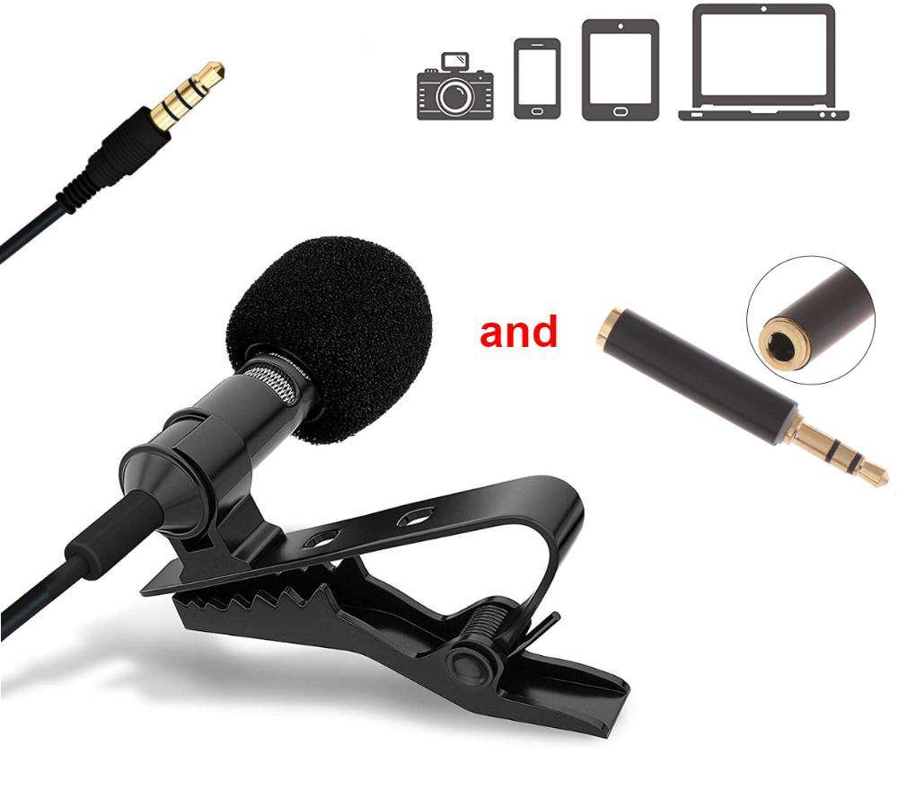 Hridz Clip-on Lapel Mini Lavalier Mic Microphone - 3.5mm Mic for PC, Phone, DSLR