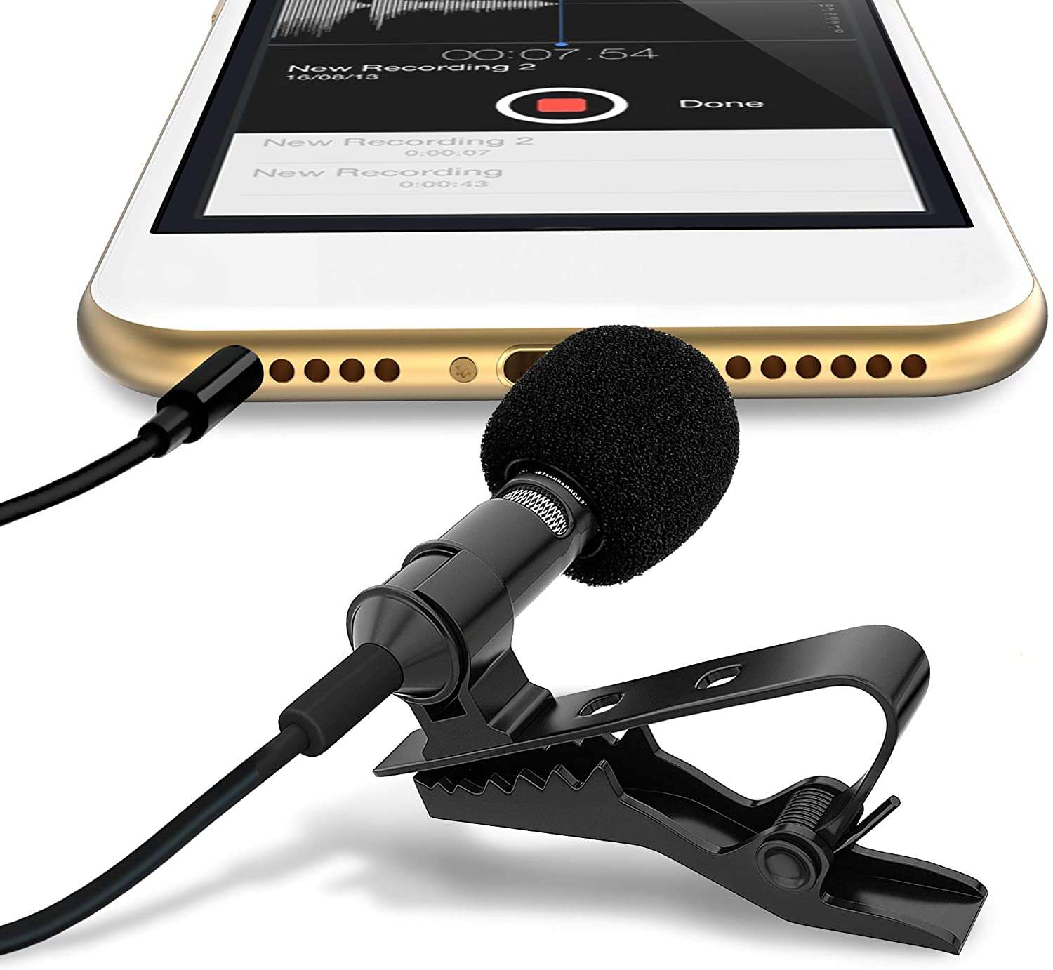 Hridz Clip-on Lapel Mini Lavalier Mic Microphone - 3.5mm Mic for PC, Phone, DSLR