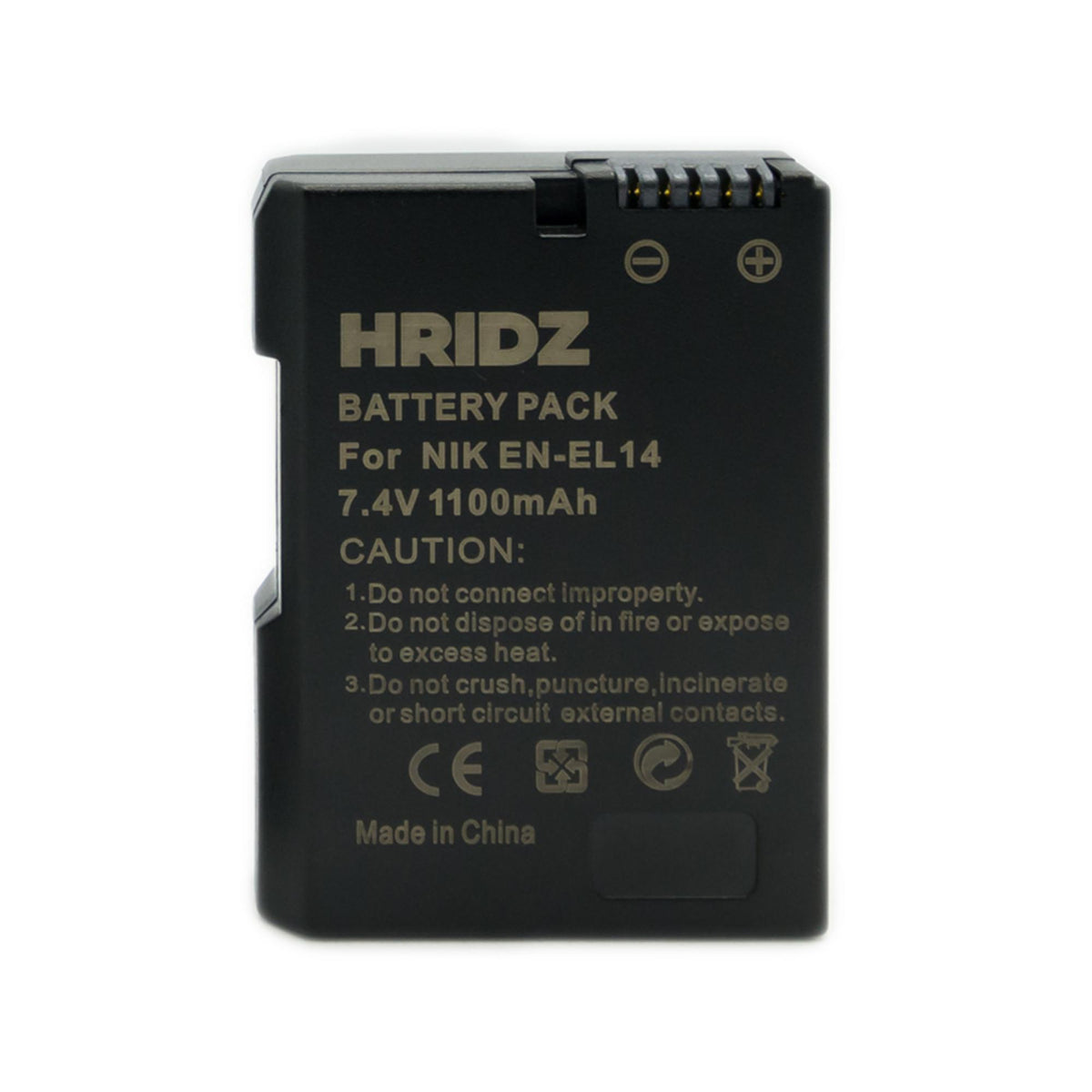 Hridz EN-EL14 Replacement Battery for Nikon D-Series, Coolpix & P-Series Cameras