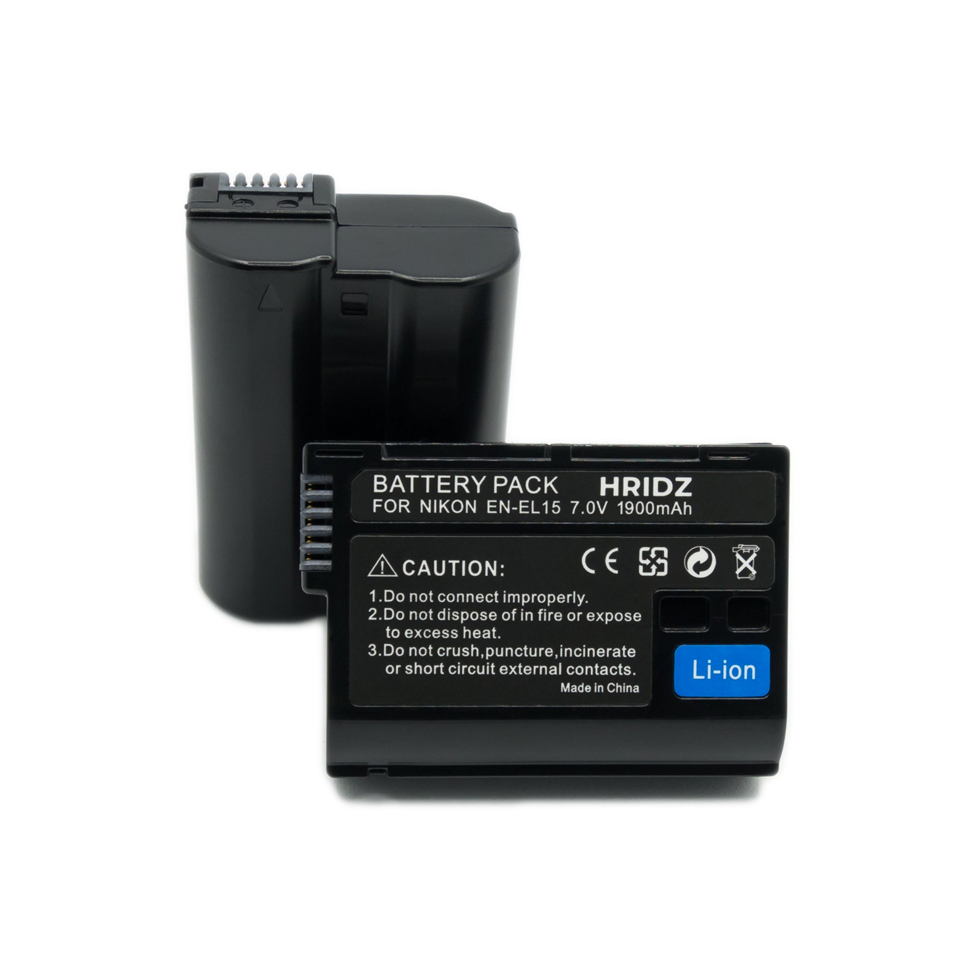 Hridz EN-EL15 2*Batteries & Dual Charger for Nikon Z8 Z6 Z7 D780 D500 D600 D750 D800 D850 Z5 Battery