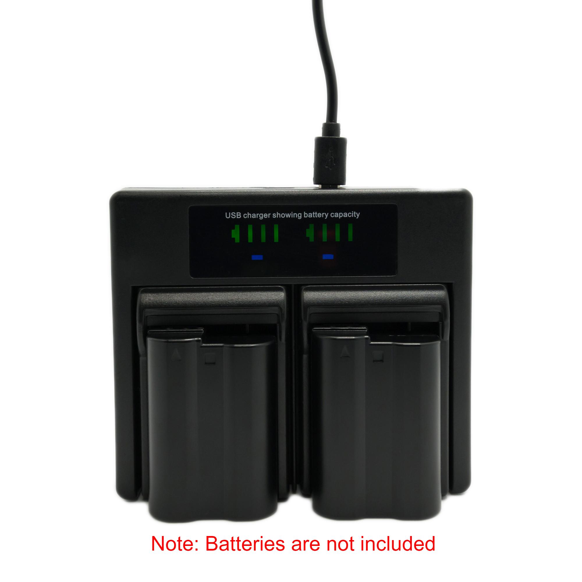 Hridz EN-EL15 Dual Charger for Nikon Battery Z8 Z7 Z6 D780 D500 D600 D750 D810 D850 Z5
