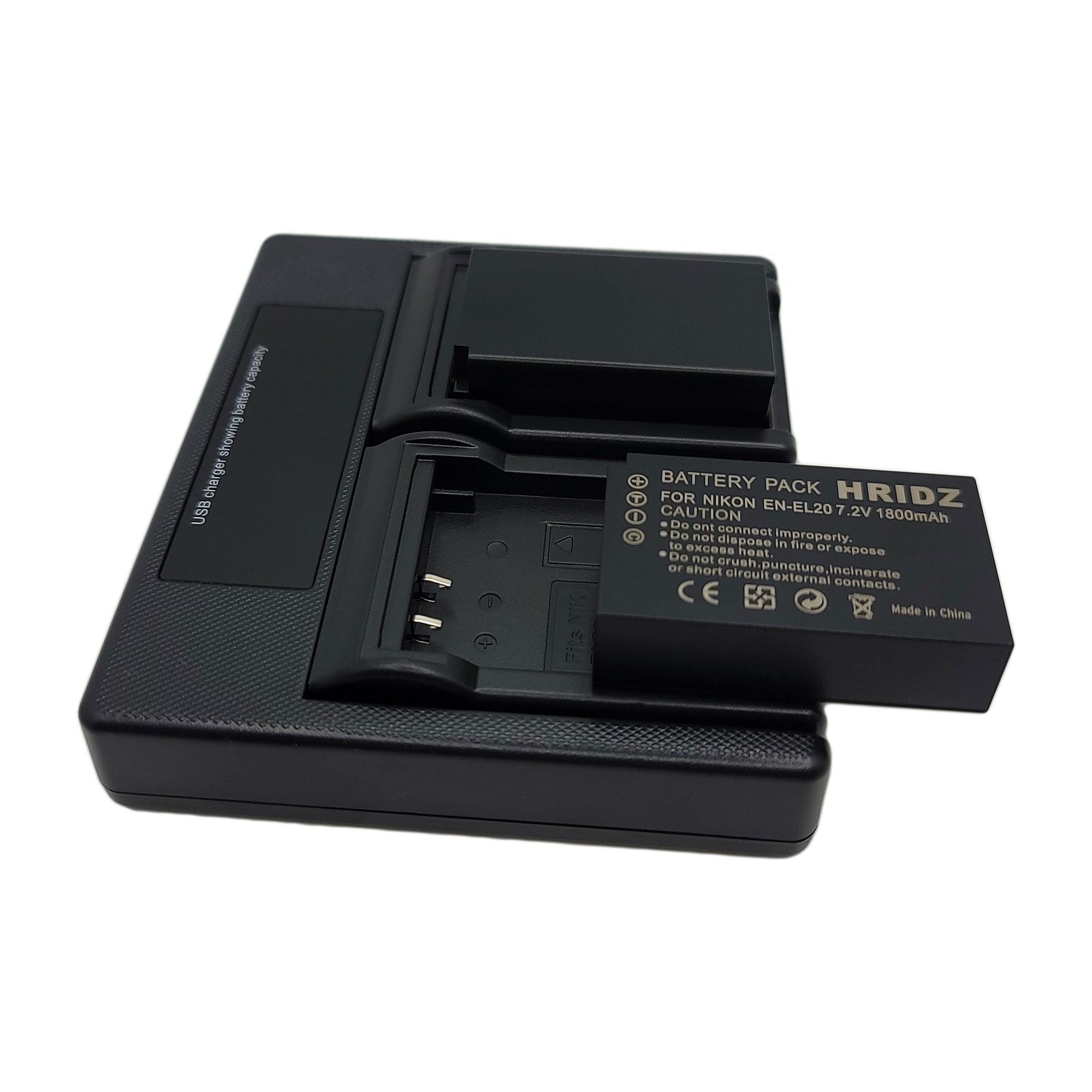 Hridz EN-EL20 2*Batteries & Dual Charger Combo for Nikon J series EN-EL20 EN-EL22 EL20A