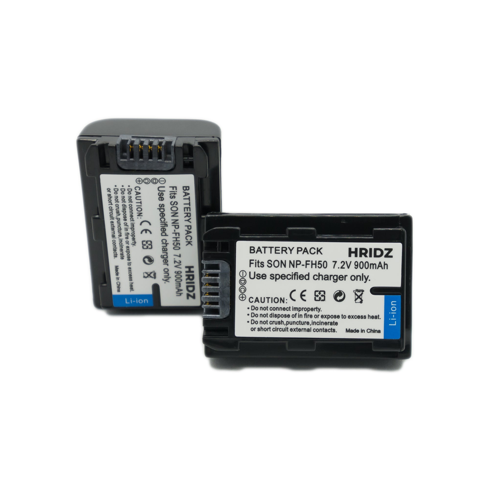 Hridz FH50 2*Batteries 1*Dual Charger for Sony Cyber-Shot NP-FH50 HX1 HX100