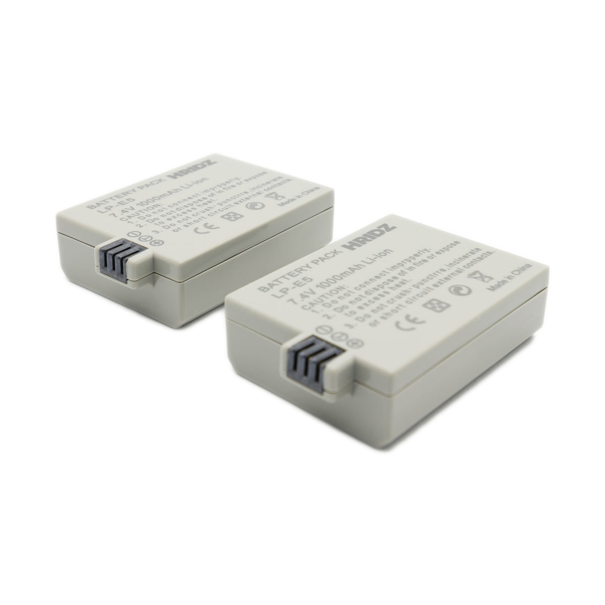 Hridz LP-E5 Battery & Charger Kit – 2 Batteries + Dual USB Charger for Canon EOS 450D, 500D, 1000D