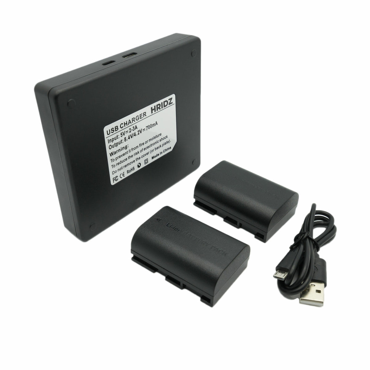 Hridz LP-E6NH Battery & Charger Kit – 2 Batteries + Dual USB Charger for Canon R7, R6, R5, 5D, 6D, 90D