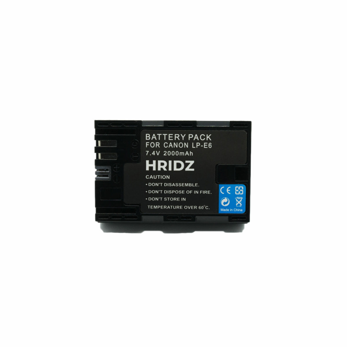 Hridz LP-E6NH Battery & Charger Kit – 2 Batteries + Dual USB Charger for Canon R7, R6, R5, 5D, 6D, 90D