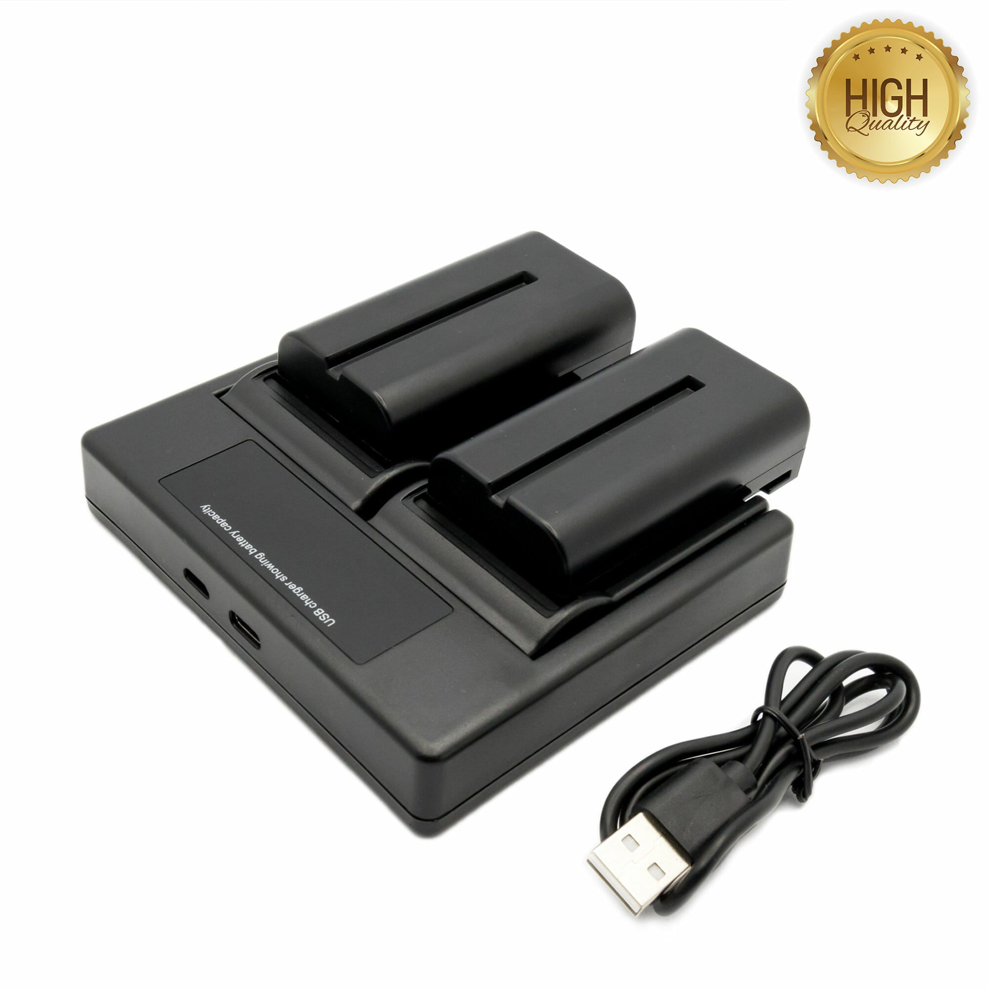 Hridz-NP-F550 2*Batteries & Dual Charger Compatible with Sony NPF 550 970 series